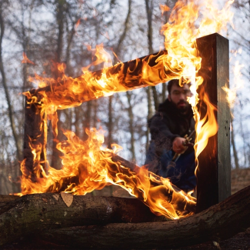 furniture leg being charred