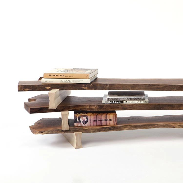 walnut slab coffee table
